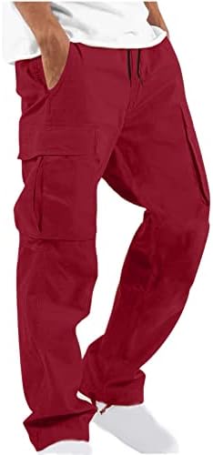 Calças de carga para homens de verão ao ar livre vários bolsos finos calças confortáveis ​​de cor sólida de cor sólida