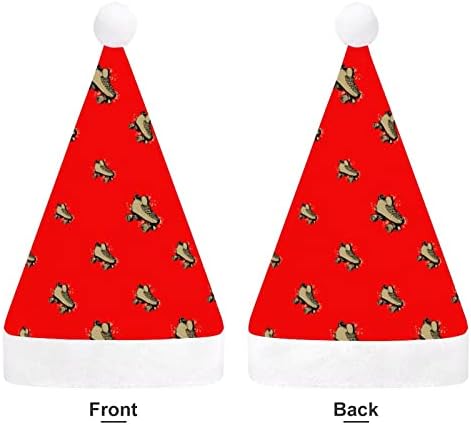 Patins de patins engraçados chapéu de Natal Papai Noel Chapé