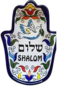 Mãe Judaica Idéias para Presente para casa Bluenoemi Hamsa Decoração de parede Decoração de Bênção Cerâmica Decoração de