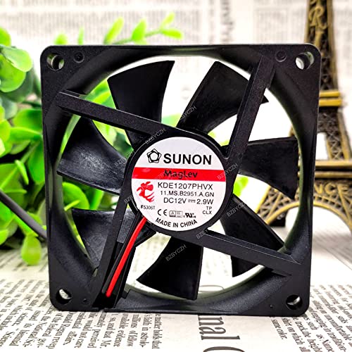 Bzbyczh Compatível para Sunon KDE1207PHVX 12V 2,9W 2 fios 7cm 7015 ventilador de resfriamento