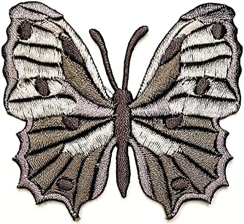 Kleenplus 3pcs. Butterfly cinza Butterfly Cute de insetos de desenho animado Bordeira bordada Ferro de borboleta no