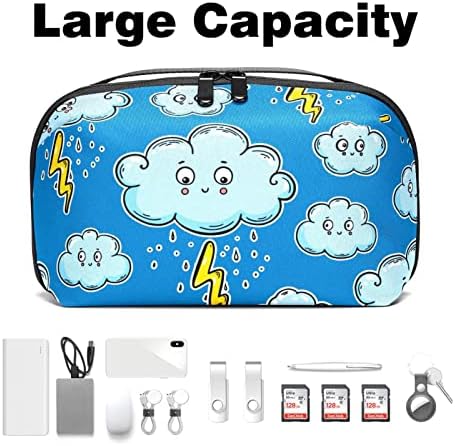 Bolsa de bolsas portáteis de organizações eletrônicas Clouds Travel Storage Storage para discos rígidos, USB, cartão SD, carregador,