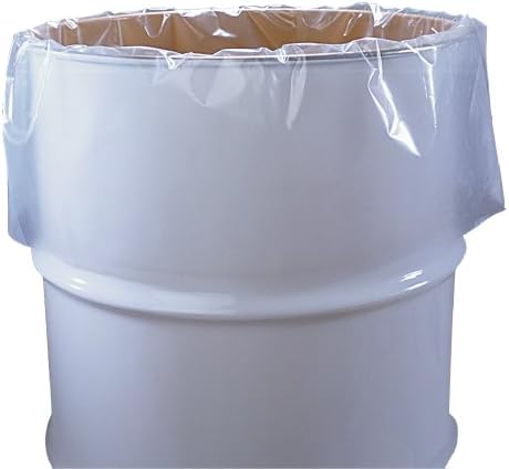 Damas de tambor de plástico transparente de 55 galões, grau alimentar, 38 x 63, 4 mil, rolo de 50