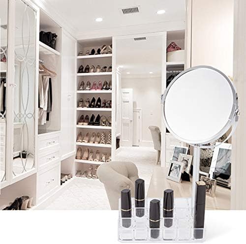 Neochy espelho espelho de vaidade com caixa de armazenamento duplo, espelho de maquiagem espelho de vidro de vidro de beleza