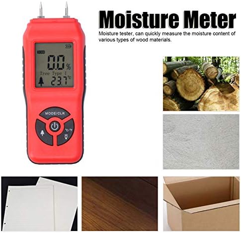 Medidor de umidade de madeira, alta precisão Testador de umidade digital portátil portátil LCD LCD Wood Timber Detector Acessório para materiais de construção medicinais Cartons de papel