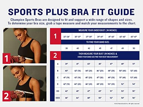 Campeon Women Plus Size Size Absoluto Compressão Umidade para Suporte Moderado de Suporte Sports