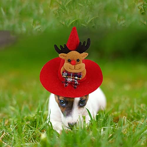Red Green Santa Dog Hat Christmas Hat chapéu de árvore de Natal Acessórios de cães pequenos de cães
