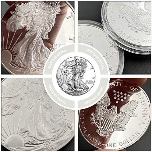 BESPORTBLE 2021 American Silver Eagle Coin: 4pcs American Collectible US Coin, EUA Coin comemorativo de artesanato