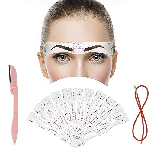 Estêncil de sobrancelha, kit de modelador de sobrancelha de 28pcs para mulheres modelo de sobrancelha reutilizável 3