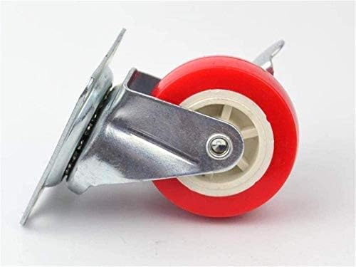 Xzgden Superior rodízios para móveis em movimento Caster de móveis de 2 polegadas, lançador giratório vermelho com freio