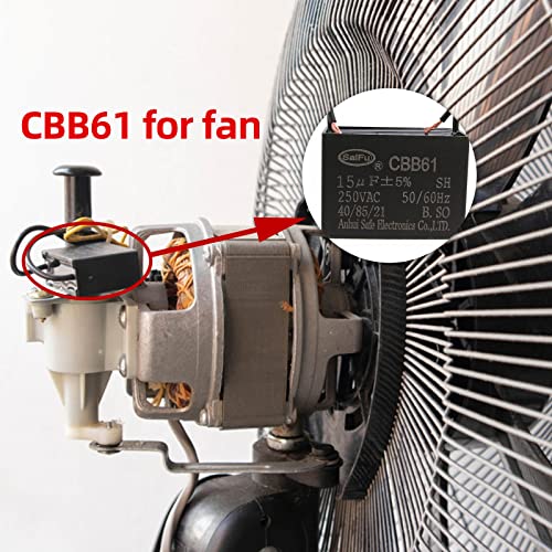 AkzyTue CBB61 Capacitor 15UF 250V AC TETELO