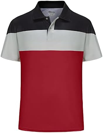 Mensagens grandes e altas camisas de pólo de golfe seco de manga curta de manga curta performance de umidade esportes de