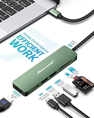 HIEARCOOL USB C HUB, USB C DONGLE PARA MACBOOK PRO, 7 EM 1 ADAPTADOR DE MULTAPELA USB C A HDMI, Adaptador USB C 4K 60Hz HDMI, 8 in1