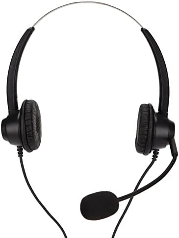 Fone de ouvido do telefone Ashata, fones de ouvido de atendimento ao cliente de plugue de 2,5 mm com microfone HD, redução de