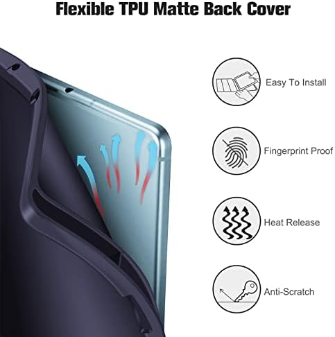 Case fintie para o modelo Samsung Galaxy Tab S6 Lite 10,4 polegadas 2022/2020 com o suporte de caneta S, tampa traseira de TPU