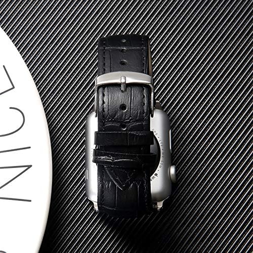 Bandas de couro iwatch compatíveis com banda de relógio Apple 45mm 41mm 44mm 38mm 42mm 40 mm, homens de pulseira de couro genuíno
