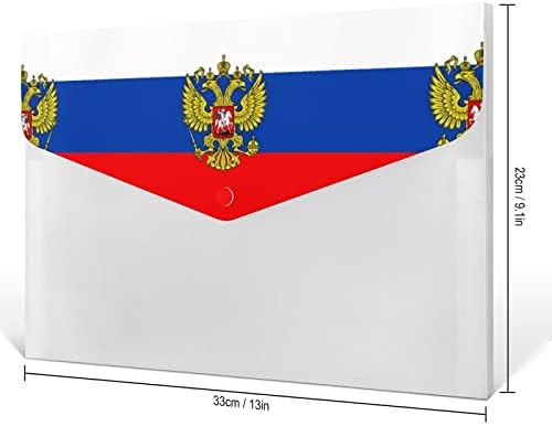 Bandeira da águia russa 6 Organizador de arquivos em expansão de bolso A4 Pastas de tamanho à prova d'água envelopes de arquivo