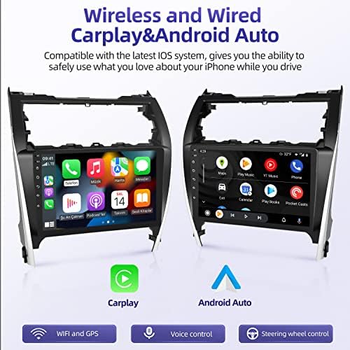 Android 11 estéreo para Toyota Camry 2012 2013 2014 com Apple CarPlay e Android Auto, [2+32g] Rádio de tela sensível ao toque de 10,1