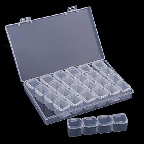 BARENX 6 peças Caixa de armazenamento plástico transparente Recipientes removíveis Caixa de jóias de costura Caixa