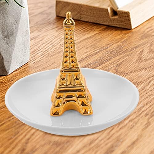 Titular de joias de cabilock Jóia Eiffel Tower Ring Bandeja de bandeja de cerâmica para anéis Bedring outros pequenos acessórios