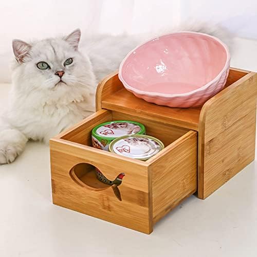 Comeone Ceramic Tilted elevou Pet Bowls para gatos e cães elevados tigela de gato tigela de água tigela de água sem estresse,