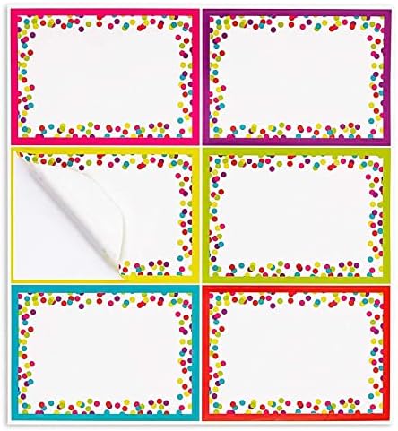 144 peças de adesivos coloridos de etiqueta para crianças, mesas de sala de aula, etiquetas para alunos, suprimentos de professores,