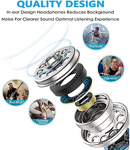 Fones de ouvido com fio Hi -Fi Sound Headphones Handsfree Mic Headbuds Compatíveis com OnePlus Nord N10 5G - Nord N100 - Nord N200