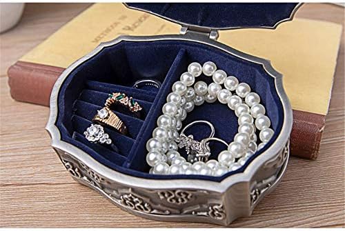 Dekika Mini Caixa de armazenamento de jóias requintadas, caixa de bugigangas, caixa de jóias de metal, caixa de joalheria de mesa