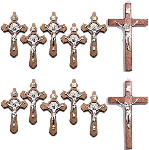 Lihan1028 12pcs crucifix de madeira cruzar decoração religiosa para a cross católica de madeira de madeira