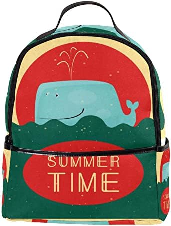 VBFOFBV UNISSISEX Adult Backpack Com para Trabalho de Viagem, Baleia de Cartoon Summer Time