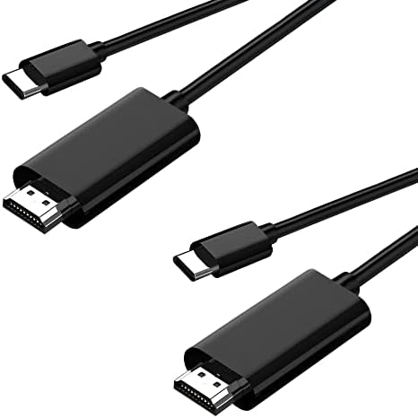 Cabo USB C a HDMI 6 pés 4K para Monitor, HDMI para USB C Adaptador para Mac, USBC para HDMI Converter VGA para iPad Pro, Adaptador
