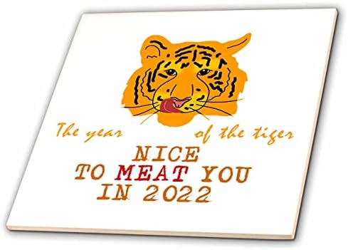 3drose tigre engraçado. Bom para ceder você em 2022. O ano do tigre - telhas