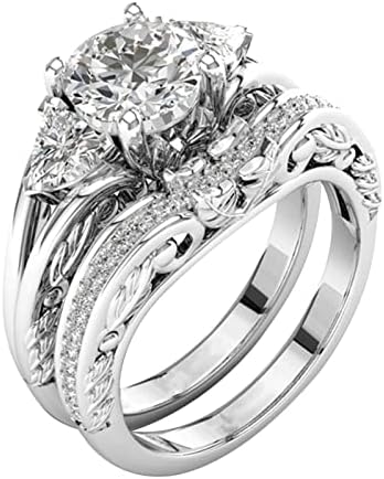 Anéis femininos Moda Anel de casamento cúbico de zircônia Criativa empilhável simulado Anel de noivado de diamante Anel Anel Anel