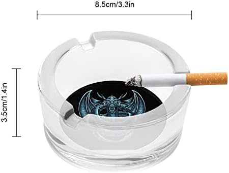 Blue Dragon Art Glass Glass Cinza para cigarros e charutos Round Ash Bandeja de Caixa