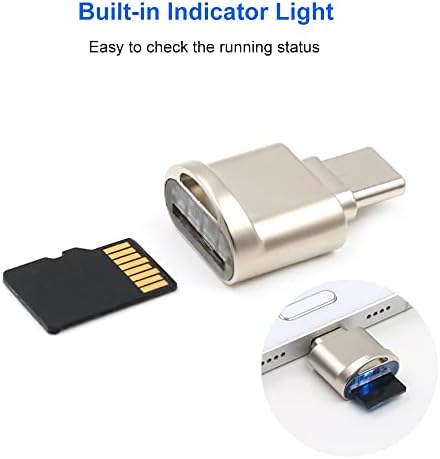 Micro SD Card Reader, USB C para leitor de cartão SD, leitor de cartão de memória TIP CT TF com adaptador USB C para