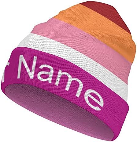 Nome personalizado Chapéus de algema de malha de malha assexuada para homens Mulheres amigas do crânio Capinho de inverno de inverno