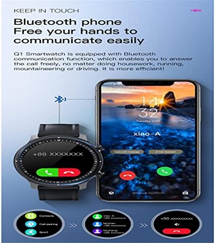 Droos 1.28 '' Full Touch Fitness Tracker com chamadas Bluetooth, monitor de freqüência cardíaca, notificação de mensagens,