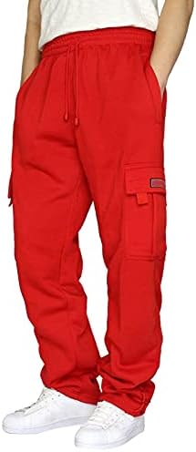 calça esportiva de fundo aberto e de fundo aberto, lcziwo masculino, com bolsos, calças de corredor atléticas casuais de cordão casual