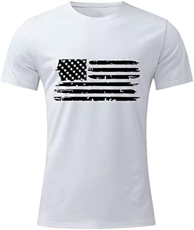 XXBR DIA DE INDEPENDÊNCIA MENINA CHAMISTAS DE MANGA CURTA, Mens 4 de julho American Flag Tops Tops de camisetas estampadas casuais casuais