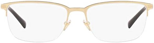 Óculos masculinos da versace VE1263 VE/1263 1002 moldura óptica de aro de meia ouro 55mm 55mm