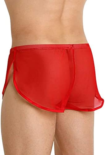 Boxer cuecas para homens sexy u bulge bolsa atlética roupa de baixo para homens conforto baixa cintura malha sono troncos de malas