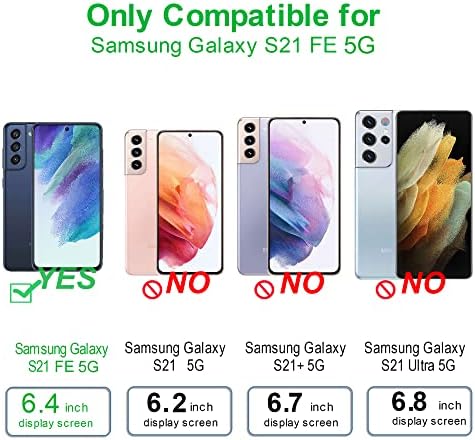 Caso Arae para Samsung Galaxy S21 FE PU PU CATURA DE CATURA DE CATURA [Recurso do suporte] Com pulso Strap e [4-Slots] ID e
