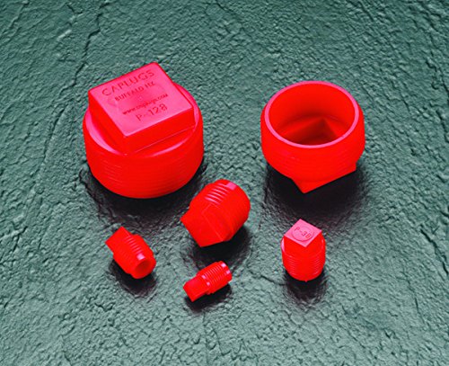 CAPLUGS 99191148 Plugue roscado de plástico para acessórios para tubos. P-18, PE-HD, para preencher o tamanho do fio 1/8 NPT , vermelho