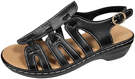 Ladies Shoes Fashion Fashion Confortável Sandálias de fivela de salto de cunha respirável e respirável para sandálias mulheres
