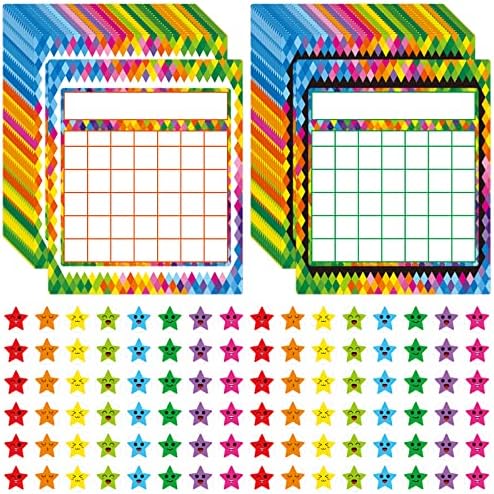 66 Pacote gráfico de incentivo à sala de aula com 2080 Star Stickers for Kids - Gráfico de recompensa para tarefas de