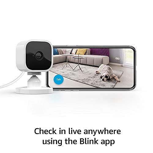 Blink Mini-Câmera de segurança inteligente de plug-in interna compacta, vídeo HD 1080p, visão noturna, detecção de movimento, áudio