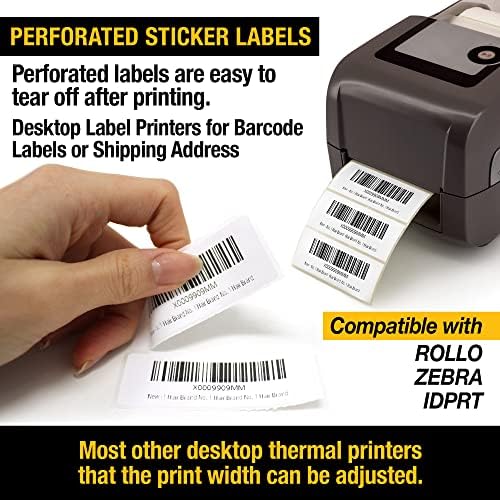 Suprimentos de Jumuk 2 5/8 x 1 Etiquetas térmicas diretas 2000 por rolo de adesivo perfurado para rótulos de remessa de código de