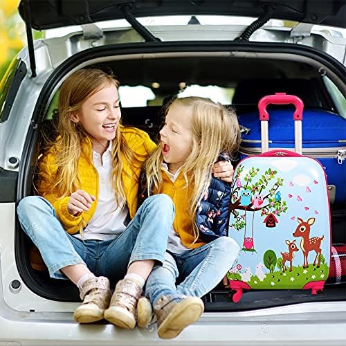 Sandinrayli 2 PCs Conjunto de bagagem infantil, mochila de 12 ”e 16” Kid Carry On Say com rodas giratórias, bagagem de viagem para garotas