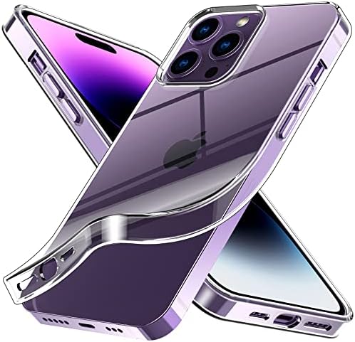 Bokoo iPhone 14 Pro Max Case, Ultra [Slim Thin] Capa de telefone TPU transparente flexível para iPhone 14 Pro Max [resistente a arranhões] Gel Rubber Skine Sily Silicone Case, anti-amarelo, transparente transparente