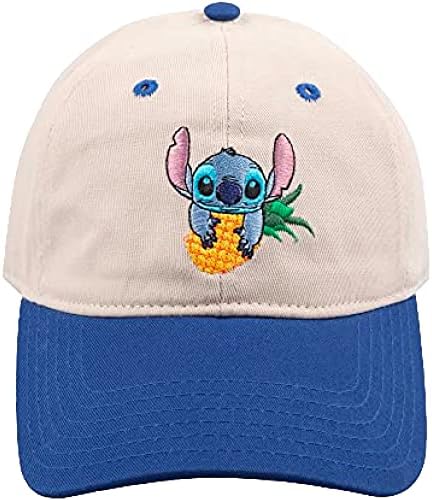 Conceito One Disney Lilo e Stitch Chapéu de beisebol ajustável com borda curva